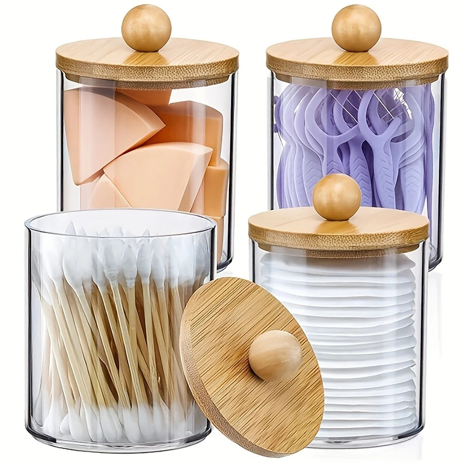 4/8/12pcs Set Storage Box, Bathroom Storage Box, Hold Pads, Dental Floss, Swabs, Organize Makeup Gadgets, Multi-Purpose Organizer, Canisters