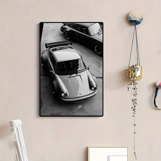 1pc Vintage Sports Car Canvas Wall Art – Framed, Ready to Hang, High-Quality Soft Canvas Material, Modern Design