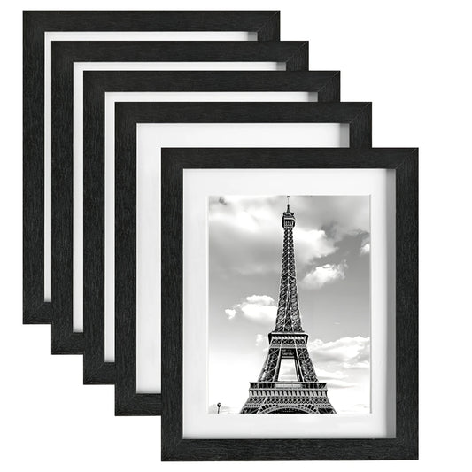 5 Pack 8x10 Inch Picture Frames - Wall Gallery Photo Frames, Display with/without Mat, Random Decorative Framed