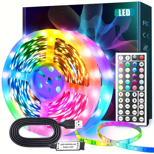 1pc 44 Keys Remote Control, 3535 RGB LED Light Strip, Light Strip Can Be Cut for Cabinets, Cupboards And Other Light Decoration
