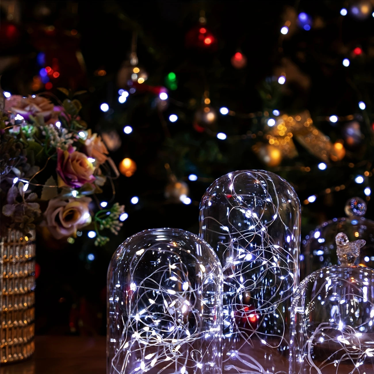 200 LED Fairy Lights | 66 Ft USB Twinkle String Lights With Remote And Timer 8 Modes Outdoor Starry Lights | DIY Party Wedding Christmas Decoration Silver Wire Plug In