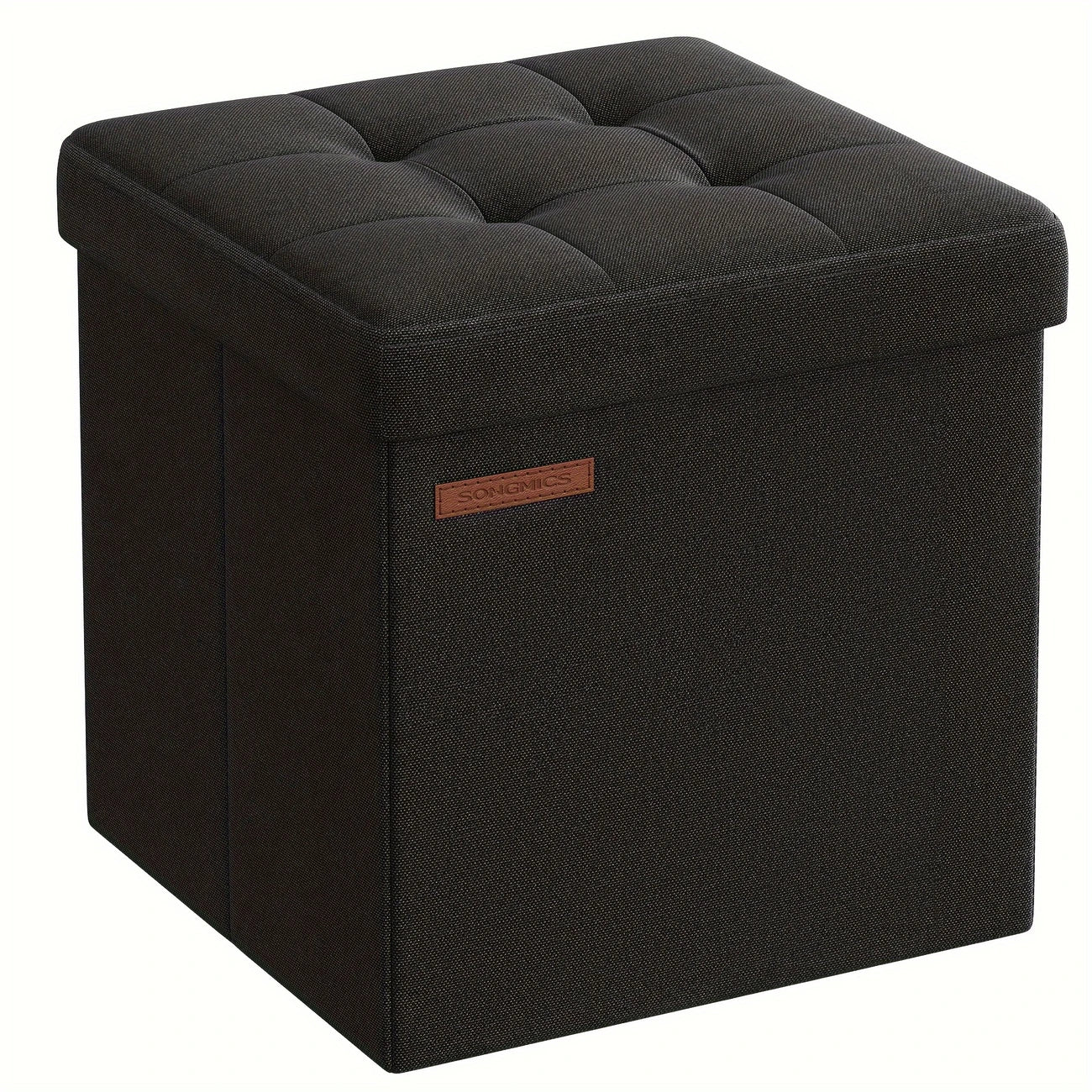 11.8" Folding Storage Ottoman Bench - Synthetic Faux Leather Cube Footstool with Storage, Holds Up to 660 lbs, Perfect for Bedroom, Dorm, or Living Room